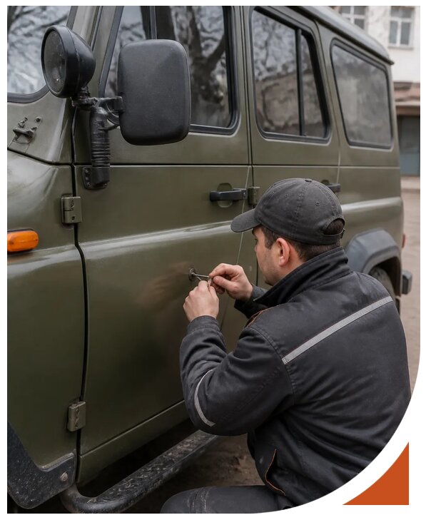 Профессиональное вскрытие автомобиля УАЗ без повреждений в Каменке